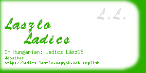 laszlo ladics business card